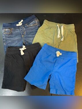 Old Navy Boys Pull-On Shorts Bundle - Blue, Black, Olive, Denim